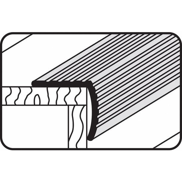 Manufacturer Varies Stair Edging Aluminum Silver, 36 in W x 1/16 in Thick 2RRW3