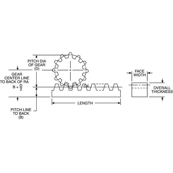 Boston Gear Rack,Steel,10 Pitch L517-6