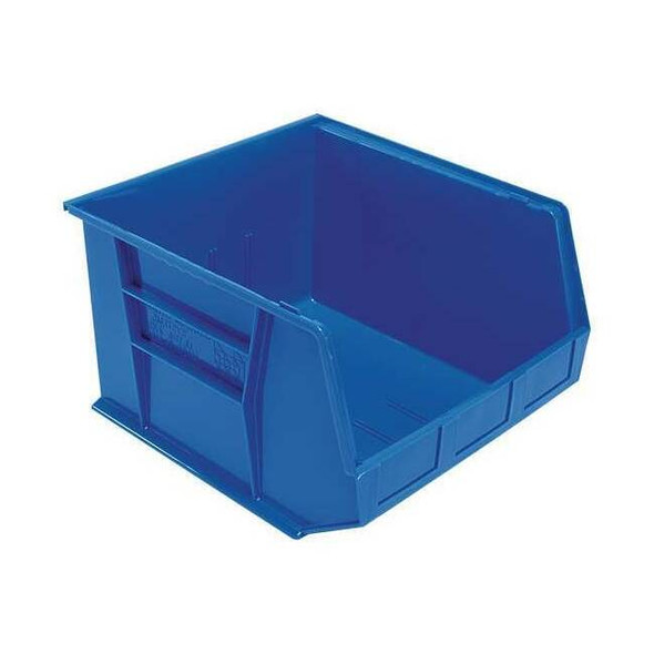 Hang & Stack Storage Bin, Polypropylene, Blue, 11 in H, 16 1/2 in W, 18 in L