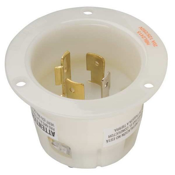 Hubbell Wiring Device-Kellems Flg LckInl,20 A;White,L14-20P,Steel HBL2415 Hubbell Wiring Device-Kellems Flg LckInl,20 A;White,L14-20P,Steel HBL2415
