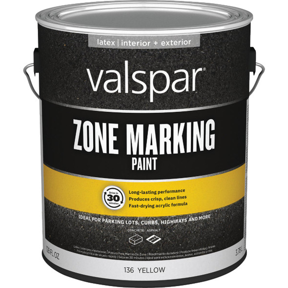 Valspar 1 Gal. Yellow Latex Traffic & Zone Marking Paint