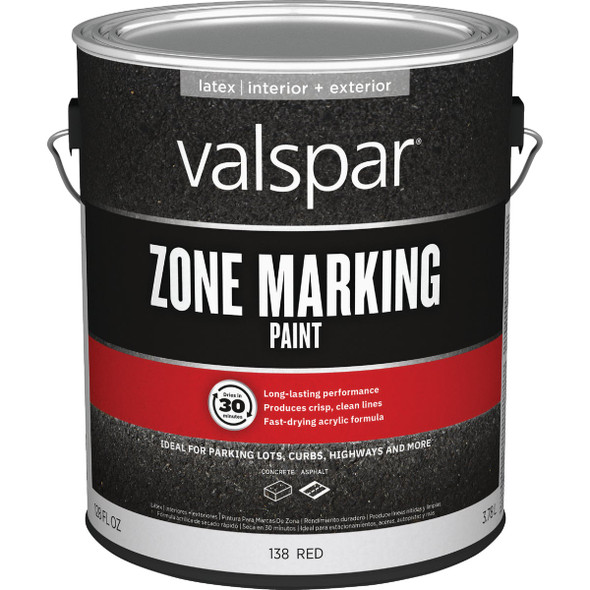 Valspar 1 Gal. Red Latex Traffic & Zone Marking Paint