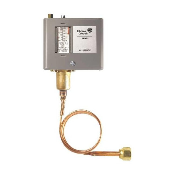 Johnson Controls Single Pressure Control, Adjustable,SPST P70CA-4C