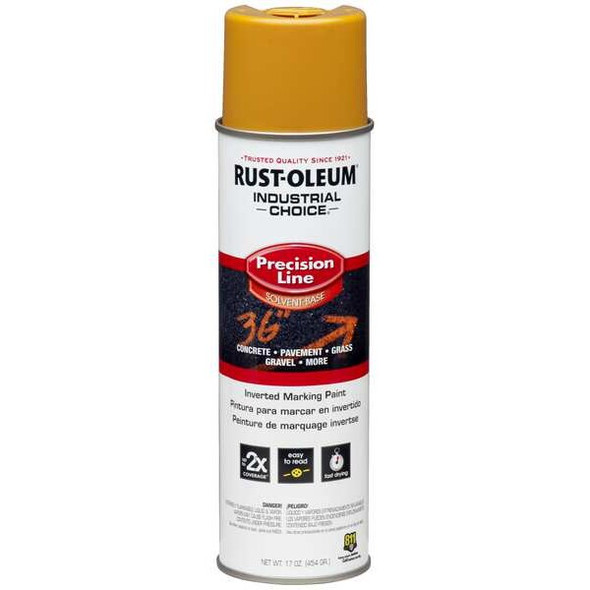 Precision Line Marking Paint, 17 Oz, Caution Yellow, Solvent -Based
