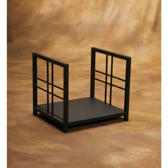 Home Impressions Square Hearthside Black Steel Fireplace Log Holder LG2118 407148