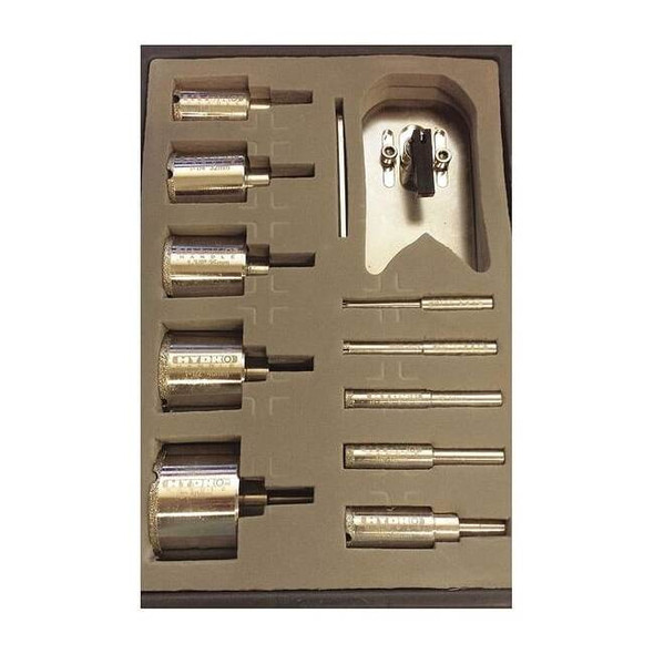Hydro-Handle Glass,Stone,Tile Drill Set,10pc,Diamond HHBLKIT