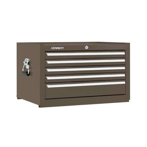 KSeries Top Chest, 5 Drawer, Brown, Steel, 29 in W x 20 in D x 16-1/2 in H