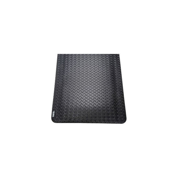 Global Industrial Diamond Plate Anti Fatigue Mat 15/16"" Thick 2'W x 3'L Black