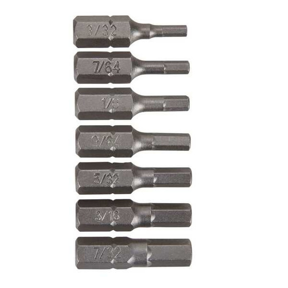 Irwin DriverBitSet,7pcs,S2 Steel,Shank:1/4" IWAF21HEX7