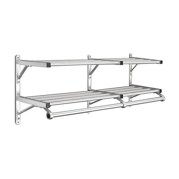Glaro Coat Rack,2 Shelves,36 In W,Satin Alum 502-36SA
