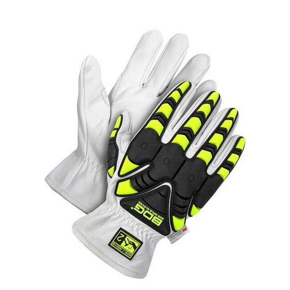 Bdg Leather Gloves, Goatskin, White / White, M 20-9-1870-S