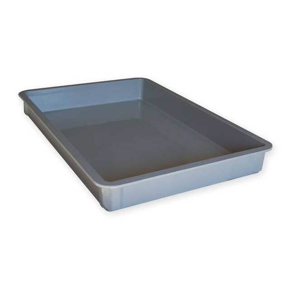 Stackable Storage Container, 4.7 gal, 25-3/4 in L x 17-3/4 in W x 3 in H, Gray