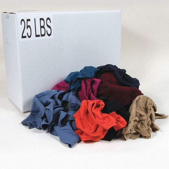 Recycled Cotton Sweatshirt Cloth Rag 25 lb. Varies Sizes, Assorted Colors