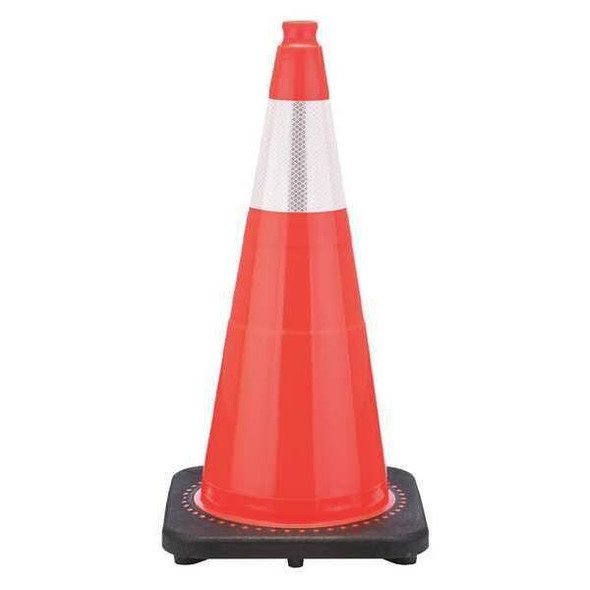 Traffic Cone, PVC, High-Intensity Prismatic, 28 in Height, 10 lb, Orange