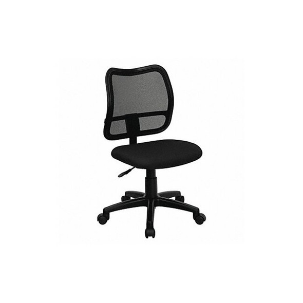 Fabric Task Chair, 21 1/2-, No Arm, Back, Seat, Frame: Black