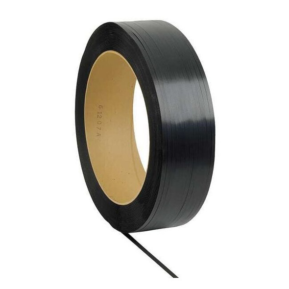 Plastic Strapping, 5/8 in W, 0.033 in Thick, 3,500 ft L, 1,000 lb Break, Hand