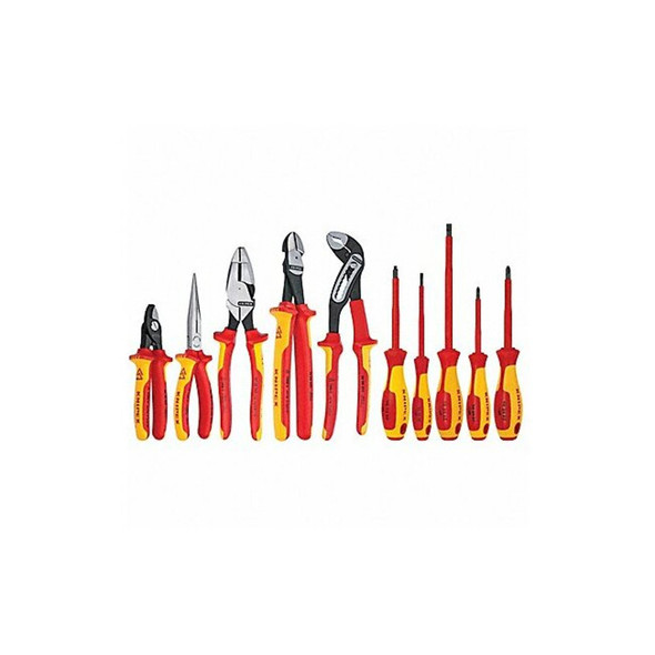 10 pc Insulated Tool Set, Includes Pliers and Screwdrivers, SAE