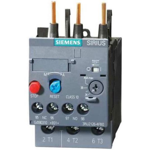 Siemens Overload Relay, 1NC/1NO, 1 A Min current, 4 A Max current, 690V AC 3RB31134PB0