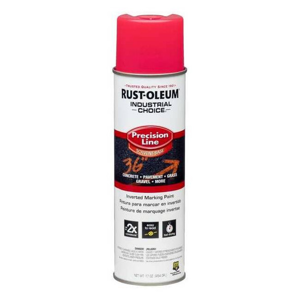 Precision Line Marking Paint, Inverted, Fluorescent Pink, 20 oz