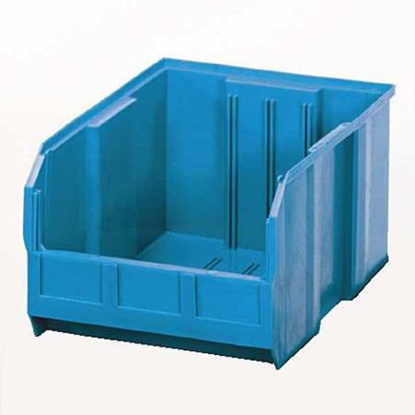 Hang & Stack Storage Bin, Polypropylene, Blue, 8 in H, 11 in W, 16 in L