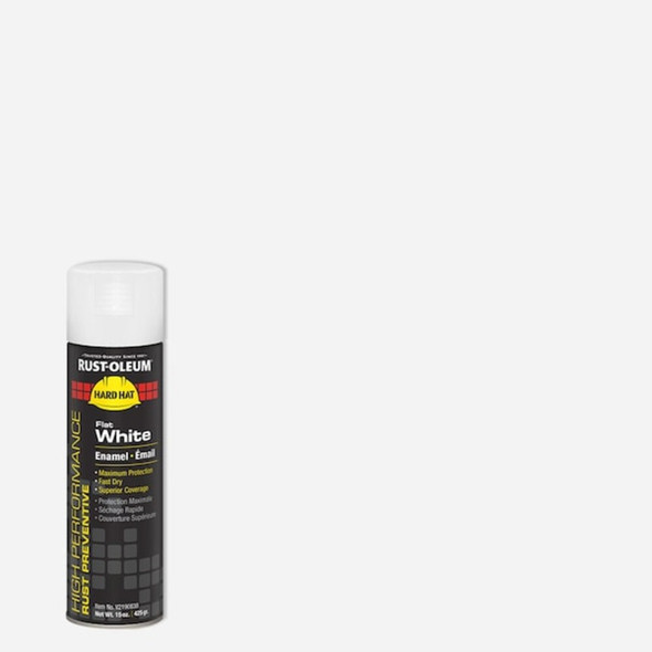 Rust-Oleum Rust Preventative Spray Paint, White, Flat, Solvent, 15 oz V2190838