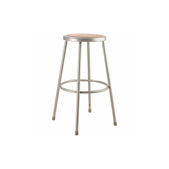 National Public Seating Round Stool, Height Range 30", Hardboard Gray 6230
