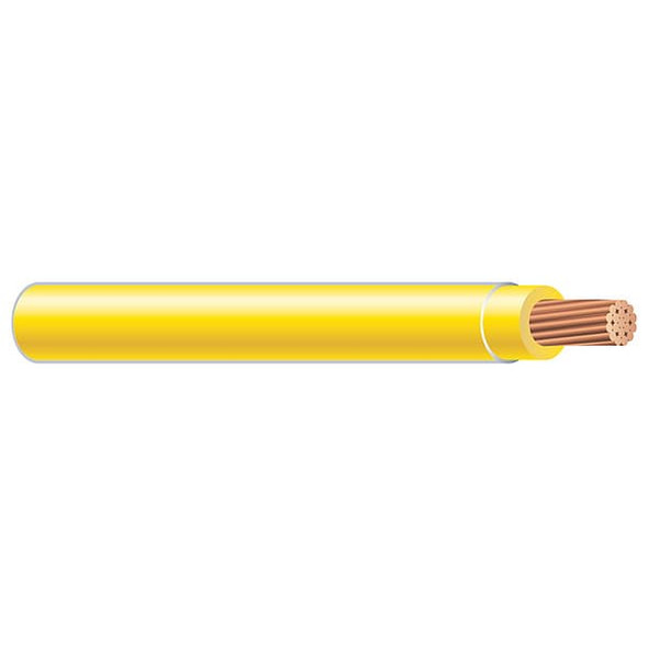 XHHW Building Wire, Copper, 12 AWG, 1C, Yellow, Stranded, 500 ft