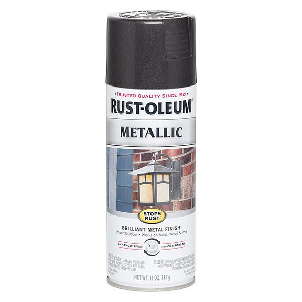 Rust-Oleum Metallic Spray Paint, Black Night, Metallic, Solvent, 11 oz 7250830