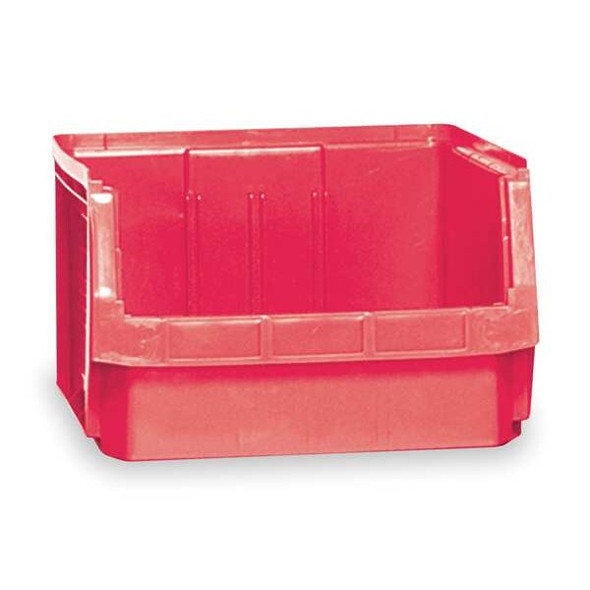 Storage Bin, Polyethylene, Red, 11 7/8 in H, 18 3/8 in W, 19 3/4 in L