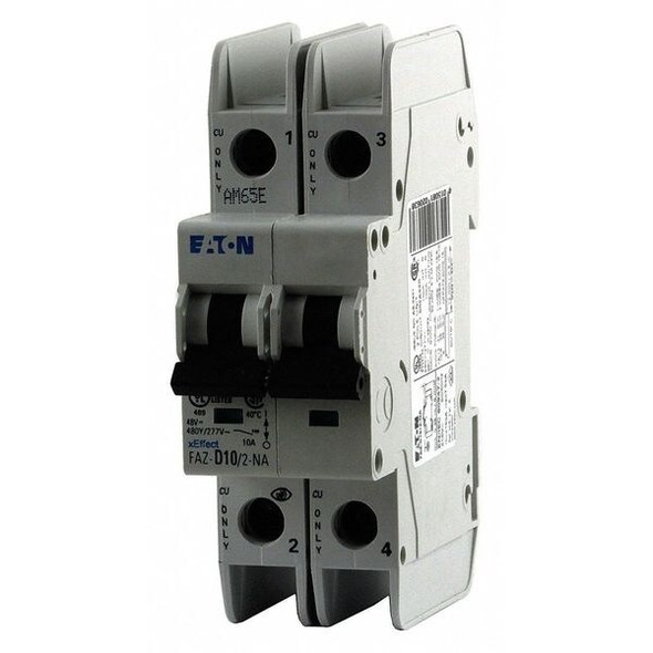 Eaton IEC Mini Circuit Breaker,10A,2P,277/480V FAZ-C10/2-NA