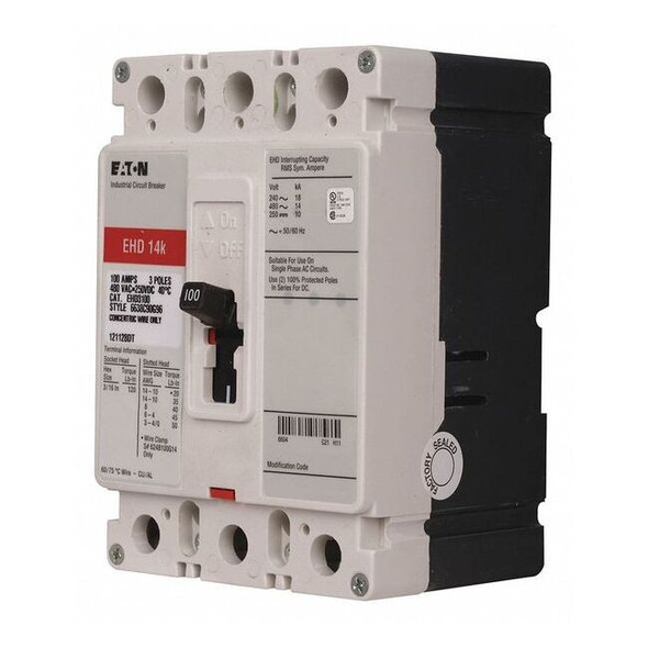 Molded Case Circuit Breaker, EHD Series, 50A, 3 Pole, 480V AC, 18kA at 240V AC