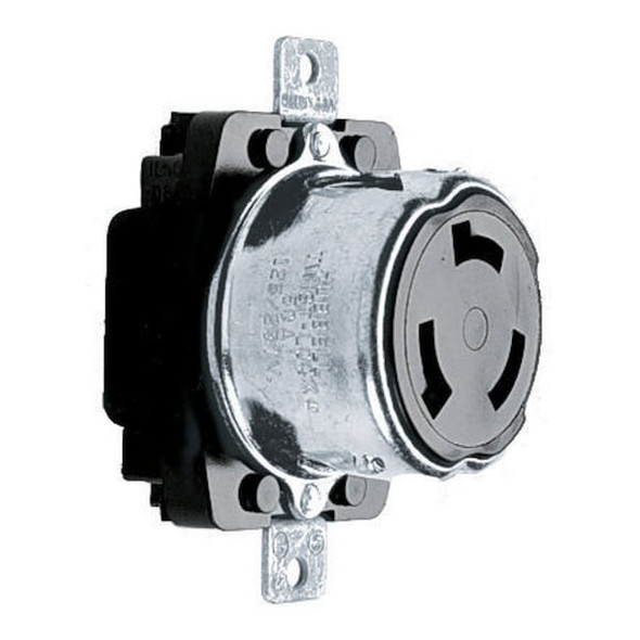Hubbell Wiring Device-Kellems Lck Recept,50 A;Yllw;Thrmpl,NoNEMA,1Gng HBL63CM69