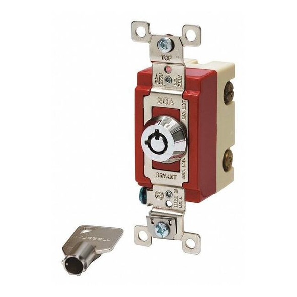 Bryant Wall Switch, 2 hp, Locking, 20 A, Silver 4903RKL