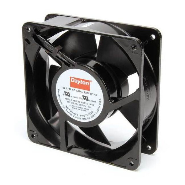 Dayton Axial Fan, Square, 115V AC, 1 Phase, Cast Aluminum, 4 11/16 in W. 3VU65