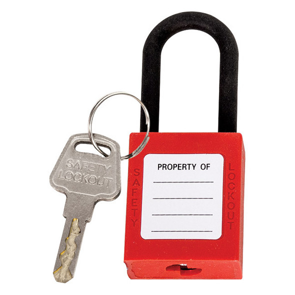 TruForce™ Padlock w/ Nylon Shackle, Red