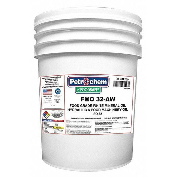 Petrochem 5 gal Pail, Hydraulic Oil, 32 ISO Viscosity, 10W SAE FOOSAFE FMO 32-005