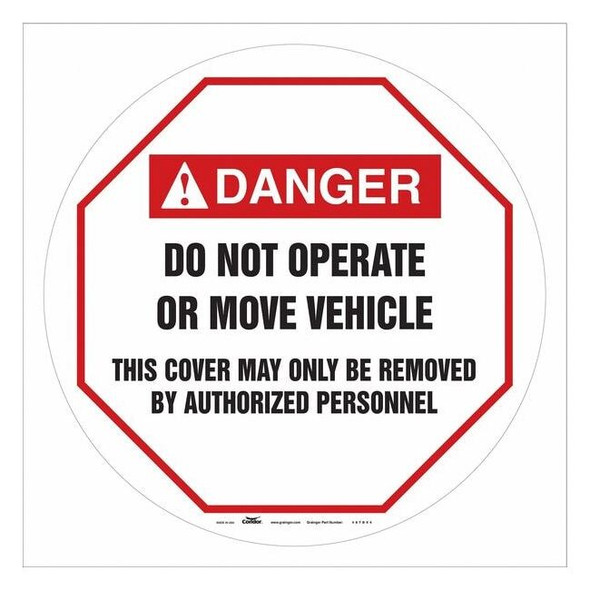 Condor Traffic Sign, 24 in H, 24 in W, Vinyl, Circle, English, 487D54 487D54