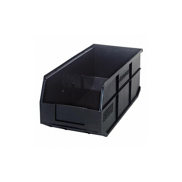 Shelf Storage Bin, Polypropylene, Black, 7 in H, 8 1/4 in W, 18 in L