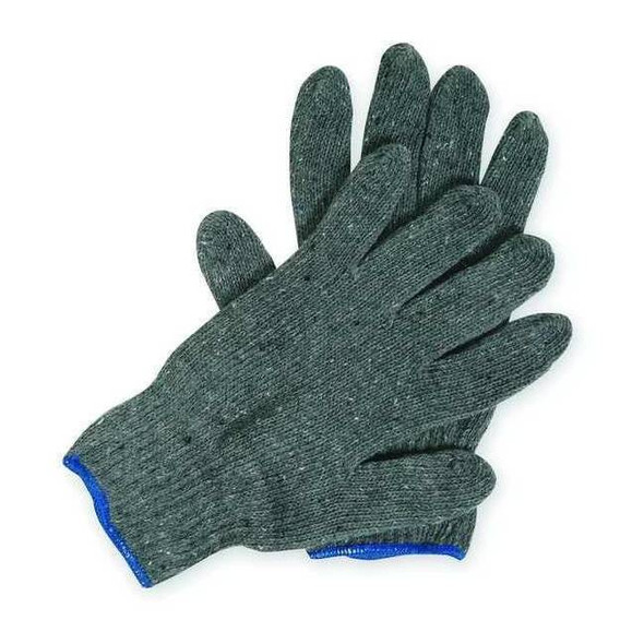 Condor Knit Gloves, Cotton/Polyester, None Uncoated, Knit, Gray, XS, 12 PK 5PE85