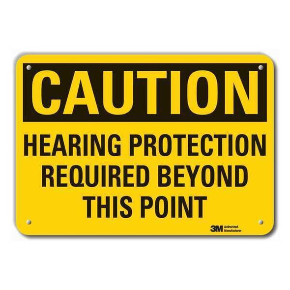 Caution Sign, 7 in Height, 10 in Width, Plastic, Vertical Rectangle, English