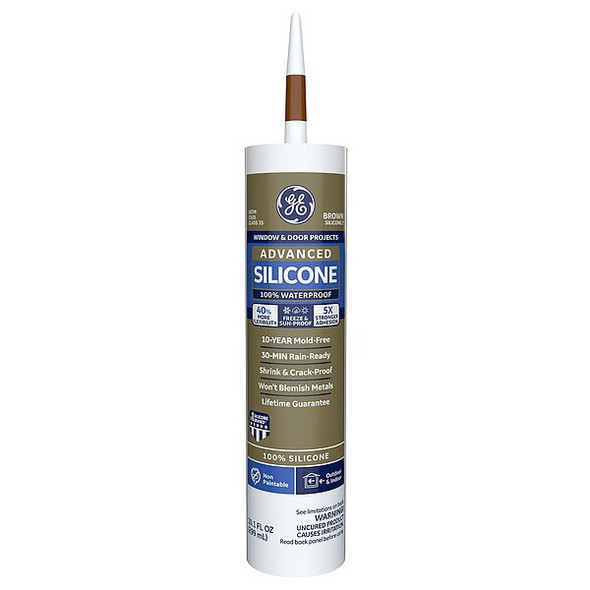 Ge Silicone Sealant,Brown,Advanced Silicone 2813701