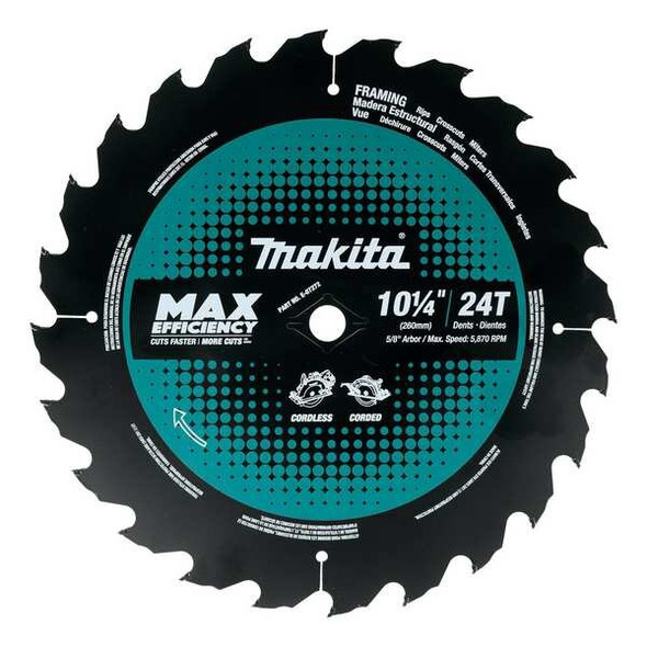 Makita CircularSawBlade,Carbide,Dia:10.25" E-07272