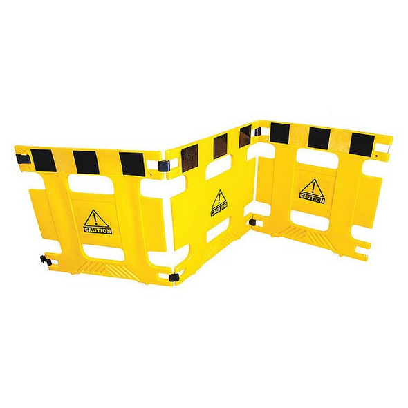 Manufacturer Varies Barricade, Polyethylene, 20 lb, Black/Yellow 3UTN9