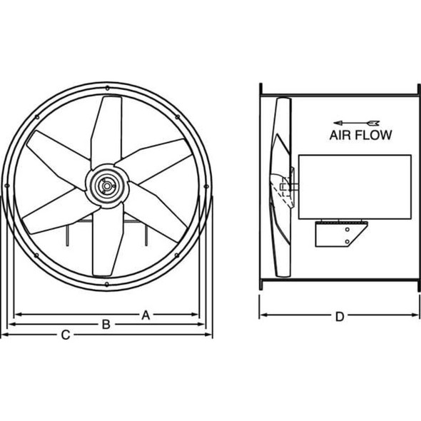 Dayton 18" Tubeaxial Fan, 115VAC 166003A