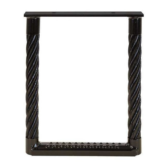 Black Powder Coated Cable Type Truck Step - 15 x 12 x 1.38 Inch Deep
