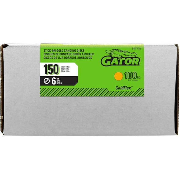 Gator Finishing PSA Sanding Disc,150 Grit,Gold,PK100 8497035