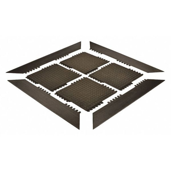 Notrax Interlocking Antifatigue Mat Tile, 18 in W x Rubber, Black 570S1818BL