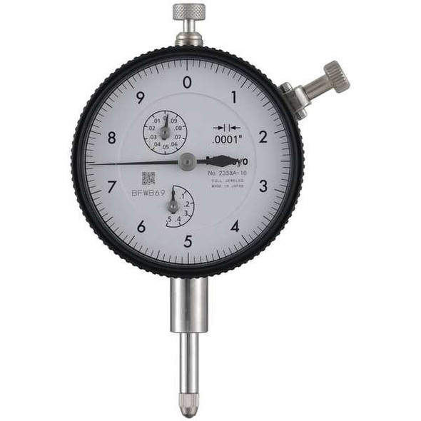 Mitutoyo Dial Indicator,0 in to 0.5 in,White 2358A-10