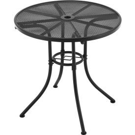 Global Industrial 30"" Round Outdoor Cafe Table Steel Mesh Black