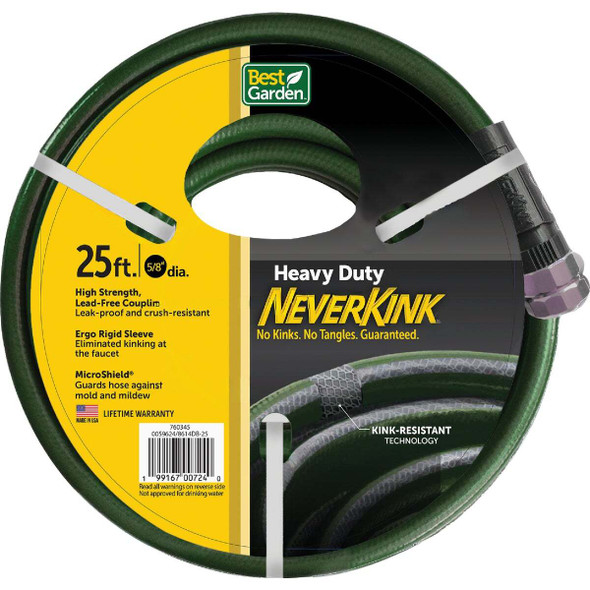 Best Garden NeverKink 5/8 In. Dia. x 25 Ft. Heavy Duty Garden Hose 8614DB-25